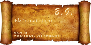 Börzsei Imre névjegykártya